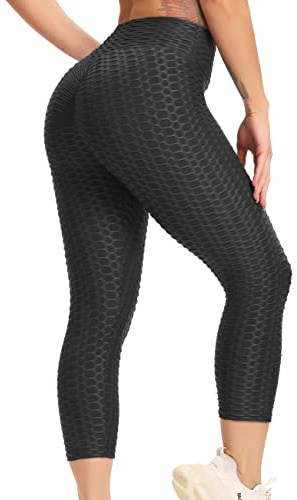 STARBILD Damen Leggings 3/4 Anti Cellulite, Scrunch Booty Yogahose Honeycomb Tik Tok, Capri Boom Booty Workout Gymnastik