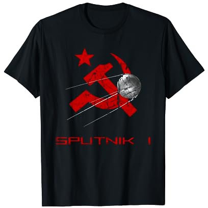 Satellite Sputnik 1 con falce e martello del Soviet Maglietta