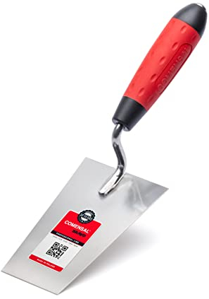 COMENSAL Maurerkelle 140 mm - Gipserspachtel - Stukkateurkelle - Edelstahl Rostfreie - Gipserkelle - Rutschfestes Softgriff - Made in EU