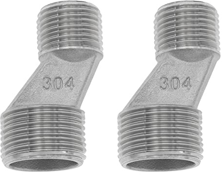 The Lord of the Tools 2 Stück S-Anschluss 1/2 Zoll auf 3/4 Zoll Außengewinde Offset-Adapter Montagezubehör für Badezimmer Wandklauenfuß Badewannenarmatur