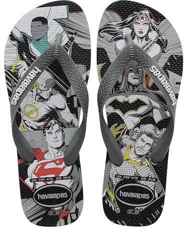 Havaianas - Top Heróis DC, Infradito Comode, Resistenti e Leggere con Suola dei Supereroi e dei Cattivi, Unisex Adulti