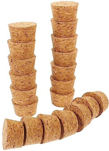 20PCS Flaschenkorken Weinkorken Zum Dekorieren,Cabilock Korken Zum Basteln NatüRlichem Weichholz Korkstopfen Konisch Korken Flaschenkorken Holz Kork FüR Wein Bier GläSer Diy Handwerk