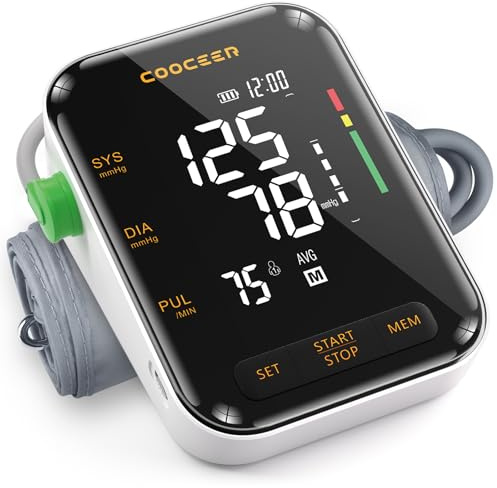 COOCEER Automatic Blood Pressure Monitor: X8 Digital Blood Pressure Machine Upper arm for Home use with Adjustable BP Cuff(8.7-16.5) - Large Backlit Display (Black)