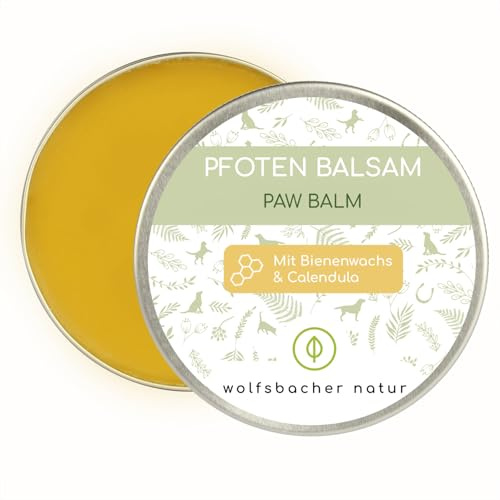Wolfsbacher Natur Balsamo per Zampe per Cani e Gatti – Cura Naturale con Cera d’Api, Olio di Cocco e Burro di Karité – Protegge Le Zampe Screpolate in Inverno – Adatto Anche Come Balsamo per Il Naso