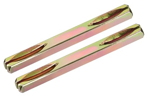 Sourcing Map 2Pcs Door Knob Spindle, 90mm Long Spare Handle for Vintage Door, Straight Replacement Square Iron Spindle, Golden