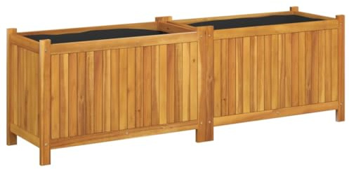 vidaXL Jardinière avec Doublure 153x38,5x50 cm Bois Massif d'acacia