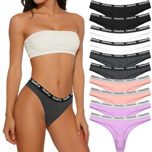 Desanlapi tangas dam 10-pack stringtrosor underkläder dam tanga set bomull kalsonger sexig tanga stringtrosor sport string dam, Un2, XL