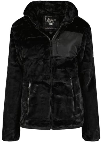 Geographical Norway Dorothee dam varm fleece för dam med dragkedja - höst vinter vår varma damjacka - lång ärm mjuk päls tröja komfort utomhus (svart S), svart, S