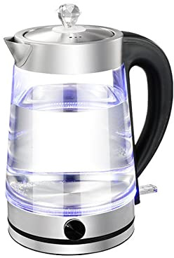 -Kitchen Electric Glass Kettle with Stainless Steel Filter, Inner Lid and Bottom, 1000 W 2 L, Auto Shutoff and Boildry Protection, for Coffee, Tea, Beverages Hot Water/Water Warmer/a