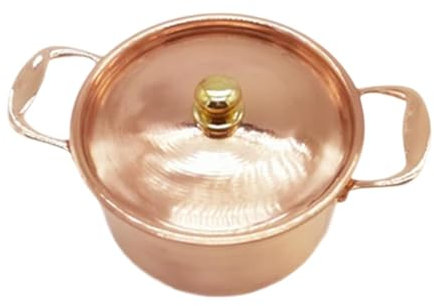 SiaBiced Olla de Cobre para guisar con Tapa, Olla para Sopa, para Cocina casera, Cocina Comercial