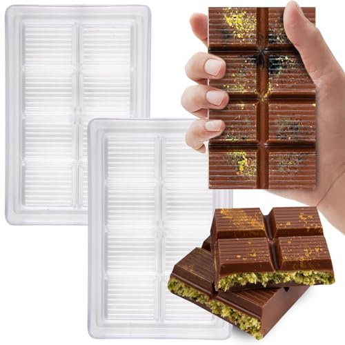 milano home Stampo per cioccolato Dubai autentico in policarbonato, stampo professionale per barrette di cioccolato fondente per creare iconico cioccolato Dubai con precisione e durata, 1 pezzo