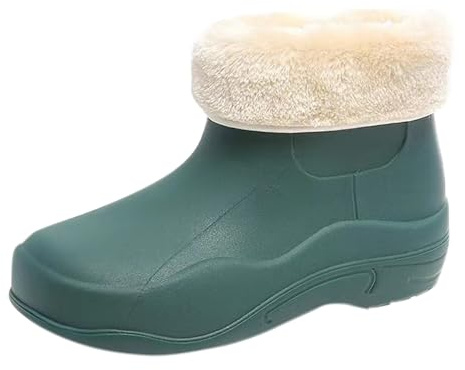 Generico Bottes de pluie femme en caoutchouc bas imperméable bottines femmes basses élégantes Jardinage chaussures avec polaire bottes de pluie de mode bottes de pluie rembourrées femme plante