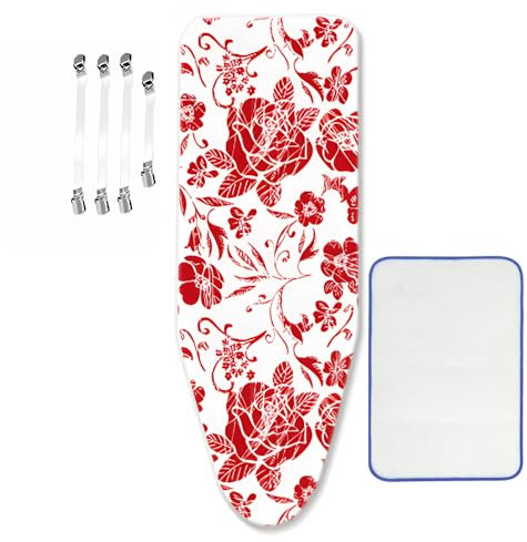 ZJBKX Copriasse da stiro extra large, 160 x 60 cm, super morbido, con coulisse, facile da montare, 4 clip protettive in tessuto a rete