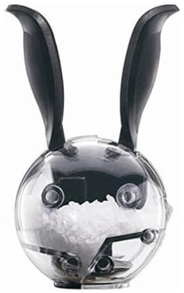 Mini Salt and Pepper Ball Grinder, Manual Salt Pepper Mill Multifunction Plastic Cruet Spice Grinder Ball Black Rabbit Ears Design Abrader Kitchen Tools