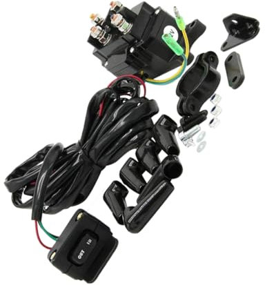 Warmhm 1Satz Elektromagnetisches Relais für Fahrzeug mit Überlastungsschutz und Präziser Steuerung für Atv Utv und Pickups Kompatibel mit Elektrischen Seilwinden