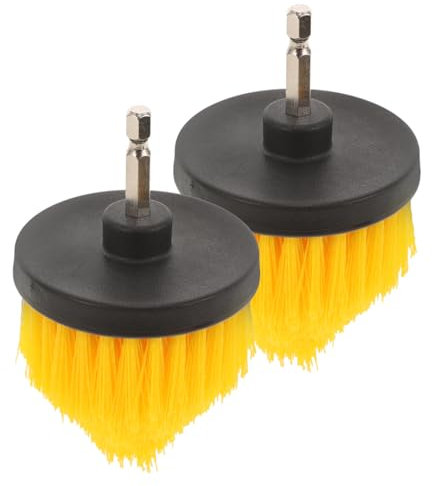 HAKIDZEL 2pcs Drill Brush Head for Detailing Brushes Power Drill Attachment for Grout Cleaner