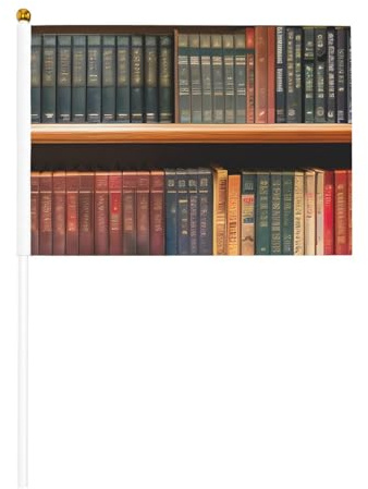 Lot de 6 et 10 drapeaux portatifs pour bibliothèque, bannières sur bâton, petits drapeaux pour défilés, fêtes, bars, anniversaires