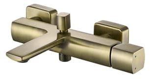 sanicomfort Wannenarmatur BAROS Bronze matt – Einhebel Mischbatterie für Badewanne – Aufputz-Wannenfüllarmatur mit 1/2 Zoll Brauseanschluss, Wandmontage, aus Messing