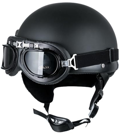 Retro Moto Caschi Motorcycle Vintage Mezzo Casco Certificazione DOTECE Aperto Casco Moto ABS Fodera Traspirante Caschi Jet E Demi-Jet Caschi Cromwell Caschi Scodella Moto 2,M:57-58CM