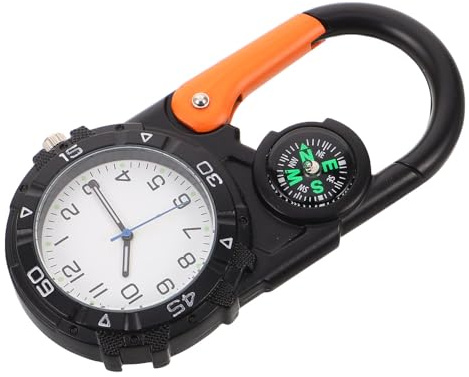 BESTonZON Reloj Brújula para Exteriores Reloj Deportivo De Cuarzo Diseño De Color Negro para Senderismo Mochilerismo y Actividades Al Aire Herramienta De Navegación Clip