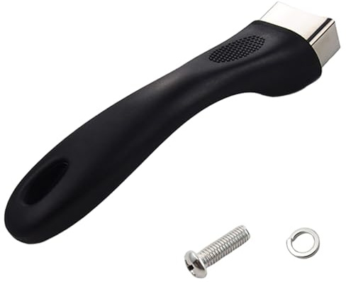 AwnsIMfreien Carote Handle Replacement, Pot Handles Replacement, 6.4 inch Non Slip Anti Scalding Pan Handle with Screw, Plastic and Stainless Steel Pot with Hanging Hole for Kitchen