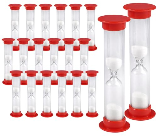 20 Piezas Reloj Arena 1 Minuto, Compacto y Portátil, Temporizador de Arena en Plástico, Contribuir a Una Gestión Eficaz del Tiempo, 60 Segundos, Ideal para Estudiar, Cocinar y Usar en la Oficina