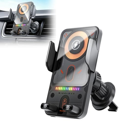Handyhalterung Auto mit Ladefunktion Automatisch, 2026 Neu Universal Wireless Car Phone Charger Holder, 15W Automatisch Magnetische Handyhalterung Auto Drahtloses Laden für Alle Modelle (Schwarz)