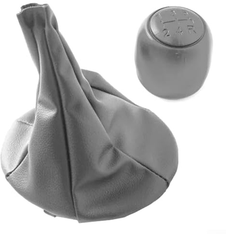 Schaltknauf für Fiat 500 und Panda (2003-2013), ABS-Kern mit PU-Lederbezug, direkter Ersatz, Grau