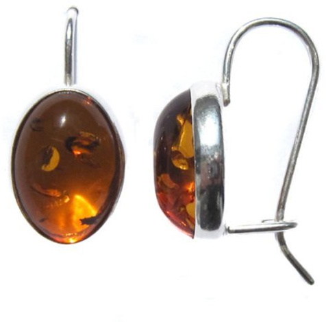 Ian and Valeri Co. Amber Sterling Silver Love Classic Oval Earrings