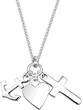 Elli Halskette Damen Kreuz Herz Anker Anhänger Modern 925 Sterling Silber