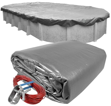 Robelle 321218–4 Dura-Guard Winter Coque pour 12 5,5 m la Piscine Hors-Sol Ovale 21' x 41' Oval Pool 04 - Platinum