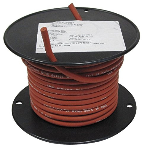 Rowe Oxide Ignition Wire, Red, 16Awg, 50Ft