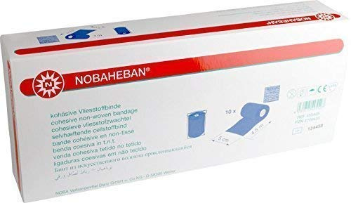 Nobaheban Vliesstoffbinde Fixierbinde ver Farben + Größen von Noba Verbandmittel(blau,5,00 cm x 4,5 m,10 Stück)