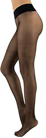 CALZITALY Collant Voile, Collant sans Coutures, Transparent, Collant Femme | 15 DEN | Noir, Naturel, Bleu, Violet, Vert, Rouge, Pois | S, M, L, XL, XXL | Made in Italy (S, NOIR)