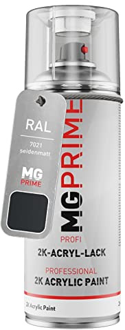 MG PRIME RAL 7021 Schwarzgrau/Black grey seidenmatt 2K-Acryl-Lack Spraydose | Sprühdose 400 ml, schnelltrocknend