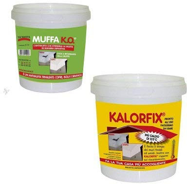 Kit trattamento pareti antimuffa muffa ko-kalorfix confezioni da 1lt