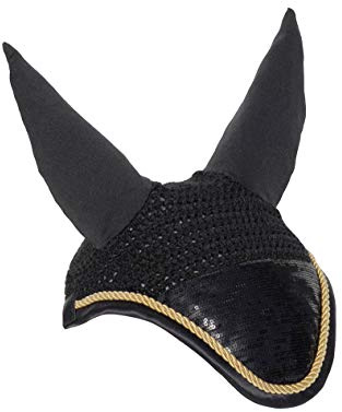 Rhinegold 662-C-Schwarz Fliegenschleier mit Pailletten, Schwarz, Cob