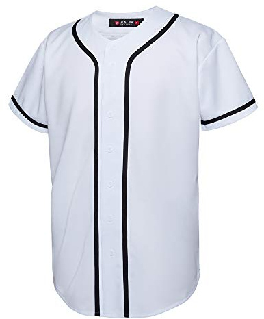 EALER BJ80 Serie Baseballtrikot mit Knopfleiste für Herren, Kurzarm, Hip-Hop-Sporttrikot