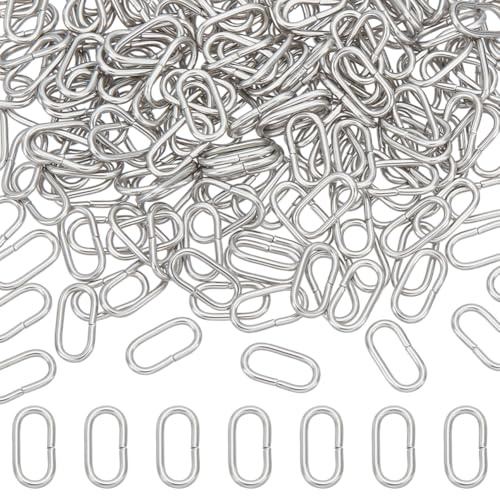 UNICRAFTALE 200 Stk Ovale Verbindungsringe für Schmuckherstellung | 304 Edelstahl,Schmuckverbinder für DIY,Edelstahlfarbe,10×5×1mm,für Ohrringe,Halskette,Armbänder