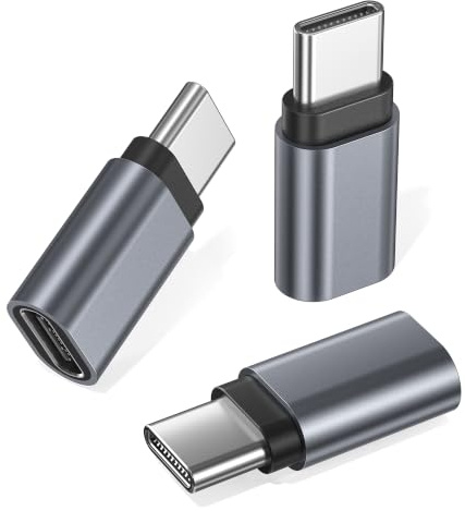 RUXELY USB C Extender Adapter 3Stück,Typ C Stecker auf Buchse Verlängerung | PD 100W 40Gbps Konverter,Thunderbolt 4 3 Extension Connector für Otterbox Case,iPhone 17e ProMax,MacBook,Samsung S26