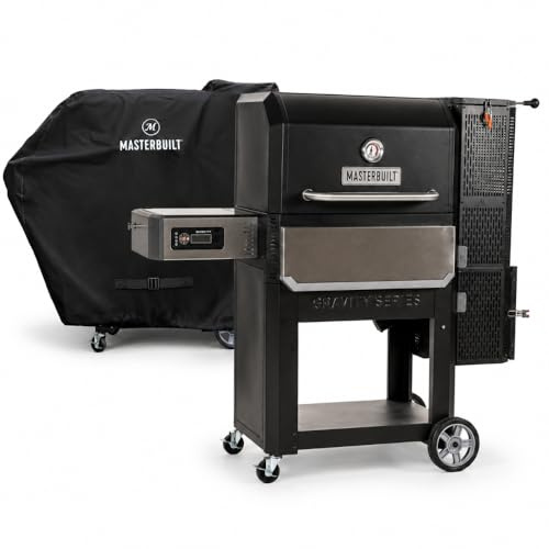 MasterBuilt Gravity Series 1050 Grill, Schwarz & ® - Wetterschutzhülle Gravity Series 1050 Digitaler Holzkohlegrill + Smoker