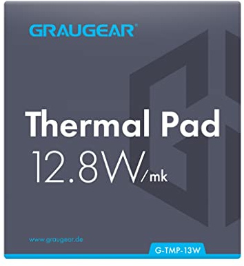 GRAUGEAR Wärmeleitpad 12,8W/mk, Silkon, 1 Hochleistungspad in Größe: 100 x 45 x 1 mm, leichter Zuschnitt G-TMP-13W