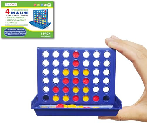 Pup Go 4 in Einer Reihe Reisespiele für Kinder ab 3 Jahren, Nikolaus Geschenke Mädchen Jungen, Ideal Mini Spiele für Auto, Reisen & Flugzeug, Faltbares Mini (Blau)