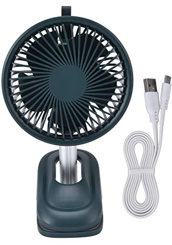 Pssopp Mini Clip Ventilator Clip-on Ventilator 360° Drehbarer Tragbarer Tischventilator Persönliche Desktop Ventilatoren oder Baby Kinderwagen Bett Büro Camping(Grün)