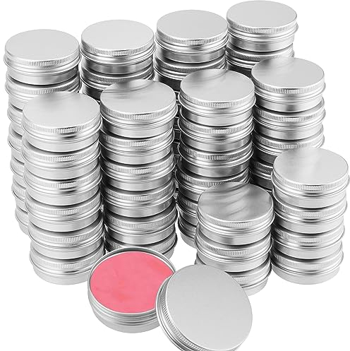 ZOENHOU Confezione da 60 barattoli di latta in alluminio da 30ml, con tappo a vite rotondi piccoli contenitori vuoti contenitori da viaggio barattoli con a vite per trucchi campioni candele, argento