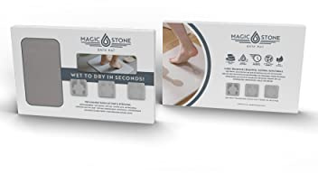 Magic Stone Tappetino da bagno in pietra avorio, tappetino da doccia in terra di diatomee, antiscivolo, super assorbente, ad asciugatura rapida, naturale, facile da pulire (58,4 x 39,4 cm)