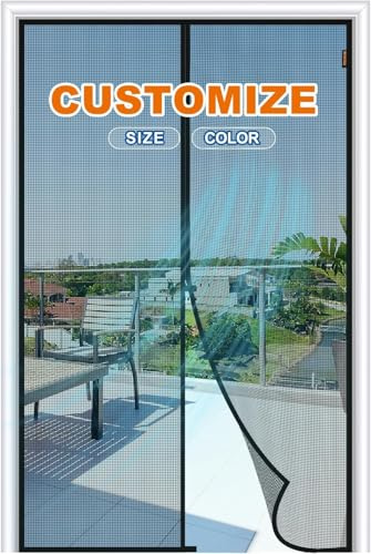 MAGZO Custom Fly Screens for Doors Width Within 170.01cm - 190cm | Customized Magnetic Door Curtain for Keeping Out Flies for Patio Doors, Magnets Door Net to Keep Bugs Out