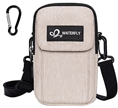 WATERFLY Bauchtasche Gürteltasche Hüfttaschen Handytasche: Kompakt Klein Multifunktional Gürtel Tasche mit Karabiner für Damen Herren EDC Camping Wandern Klettern Reisen Jagd Angeln