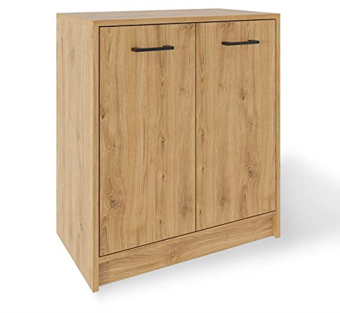 MeblePitus Kommode Mit Türen - Sideboard Eiche Ohne Schubladen - Sideboard Büro 80x70x40 - Standschrank - Mehrzweckschrank Beistellschrank