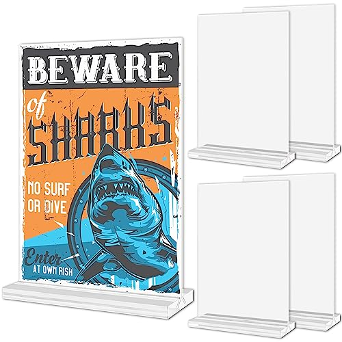 5 Stück A5 Aufsteller Doppelseitig Schildhalter in T-Form A5 Acryl Ständer Tischaufsteller Menükartenhalter für Haus Büro Geschäft Fotos Restaurant Schule Laden Hotel